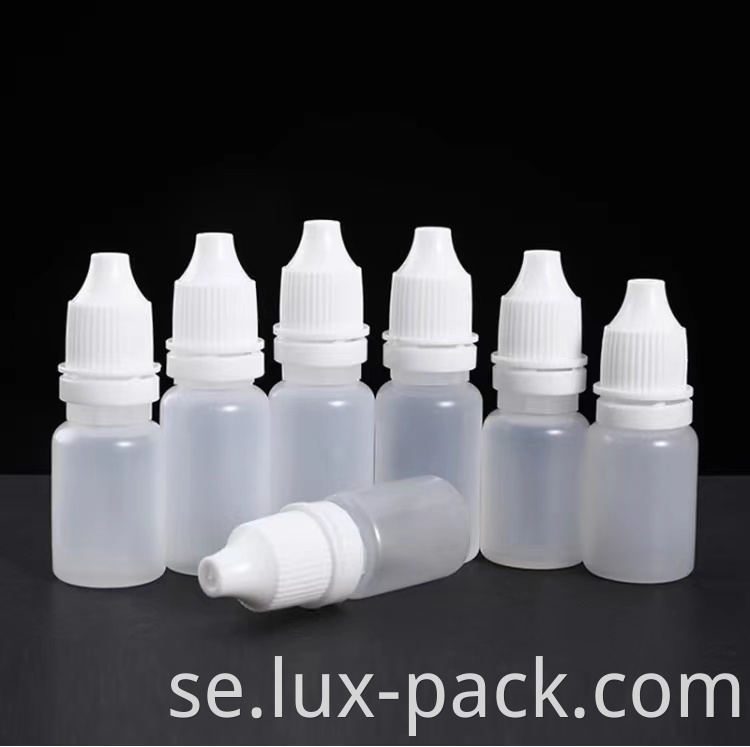 Partihandel tom 10 ml 60 ml 120 ml plastpressbart ögonvätskeflaskor